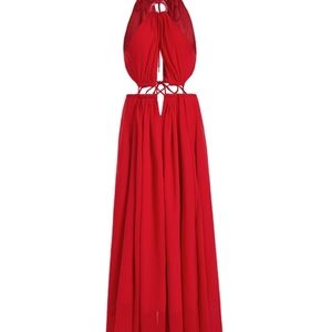 Criss-cross Halter Cut-out Maxi Dress